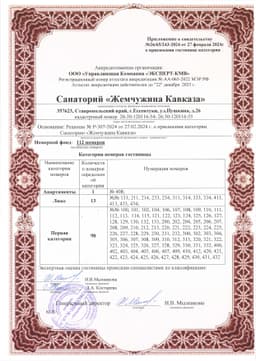 Свидетельство о присвоении гостиничной категории